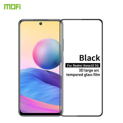 For Xiaomi Redmi Note 10 5G MOFI 9H 3D Explosion-proof Curved Screen Tempered Glass Film(Black) -  by MOFI | Online Shopping South Africa | PMC Jewellery