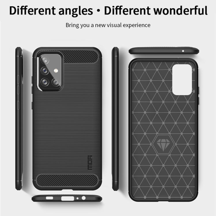 For Samsung Galaxy A72 5G/4G MOFI Gentleness Series Brushed Texture Carbon Fiber Soft TPU Case(Grey) - Galaxy Phone Cases by MOFI | Online Shopping South Africa | PMC Jewellery