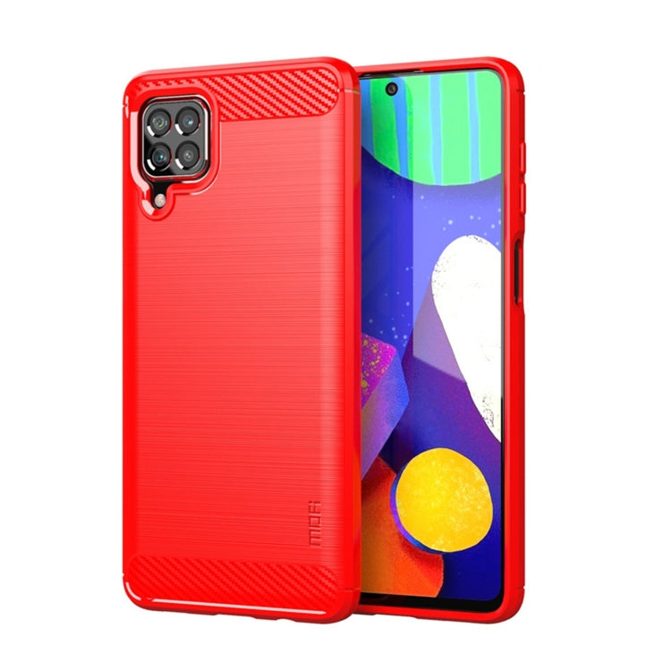 For Samsung Galaxy F62 / M62 MOFI Gentleness Series Brushed Texture Carbon Fiber Soft TPU Case(Red) - Galaxy Phone Cases by MOFI | Online Shopping South Africa | PMC Jewellery