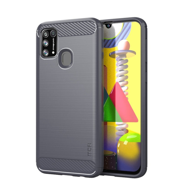 For Samsung Galaxy M31/ F41/ M21s/ M31 Prime MOFI Gentleness Series Brushed Texture Carbon Fiber Soft TPU Case(Grey) - Galaxy Phone Cases by MOFI | Online Shopping South Africa | PMC Jewellery