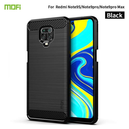 For Xiaomi Redmi Note 9s / Note 9 Pro / Note 9 Pro Max / Foco M2 Pro MOFI Gentleness Series Brushed Texture Carbon Fiber Soft TPU Case(Black) - Xiaomi Cases by MOFI | Online Shopping South Africa | PMC Jewellery | Buy Now Pay Later Mobicred