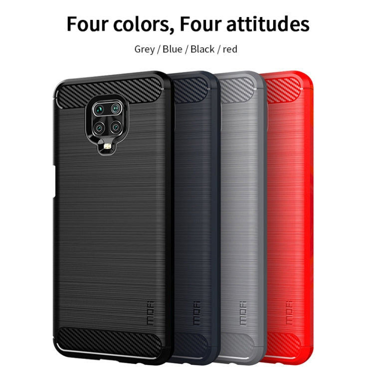 For Xiaomi Redmi Note 9s / Note 9 Pro / Note 9 Pro Max / Foco M2 Pro MOFI Gentleness Series Brushed Texture Carbon Fiber Soft TPU Case(Grey) - Xiaomi Cases by MOFI | Online Shopping South Africa | PMC Jewellery