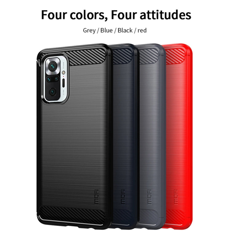 For Xiaomi Redmi Note 10 Pro / Note 10 Pro Max MOFI Gentleness Series Brushed Texture Carbon Fiber Soft TPU Case(Black) - Xiaomi Cases by MOFI | Online Shopping South Africa | PMC Jewellery