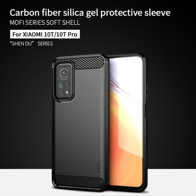 For Xiaomi Mi 10T / 10T Pro / Redmi  K30S MOFI Gentleness Series Brushed Texture Carbon Fiber Soft TPU Case(Grey) - Xiaomi Cases by MOFI | Online Shopping South Africa | PMC Jewellery