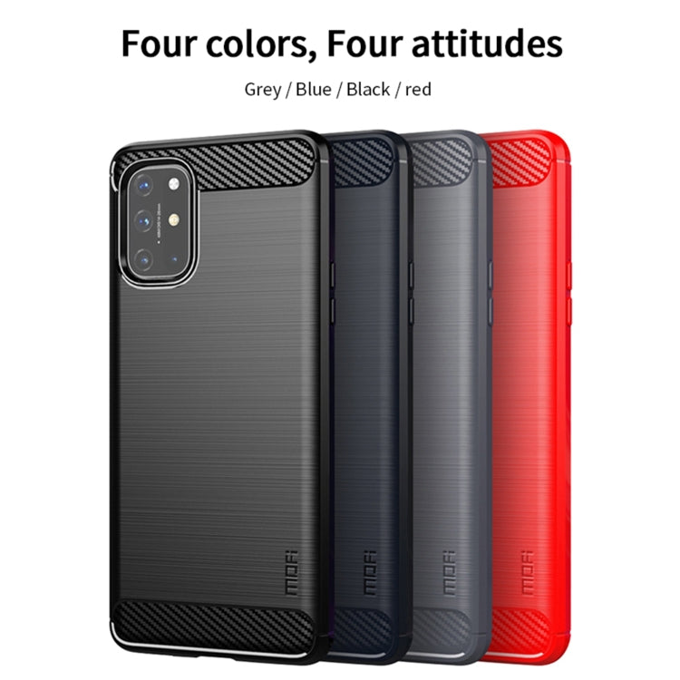 For OnePlus 8T MOFI Gentleness Series Brushed Texture Carbon Fiber Soft TPU Case(Blue) - OnePlus Cases by MOFI | Online Shopping South Africa | PMC Jewellery