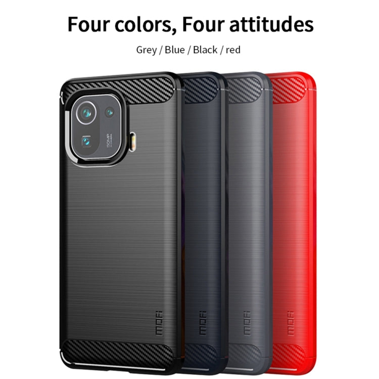 For Xiaomi Mi 11 Pro MOFI Gentleness Series Brushed Texture Carbon Fiber Soft TPU Case(Gray) - Xiaomi Cases by MOFI | Online Shopping South Africa | PMC Jewellery