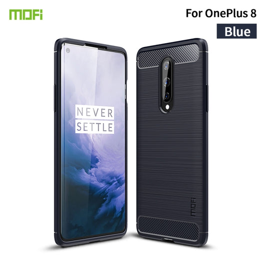 For OnePlus 8 MOFI Gentleness Series Brushed Texture Carbon Fiber Soft TPU Case(Blue) - OnePlus Cases by MOFI | Online Shopping South Africa | PMC Jewellery