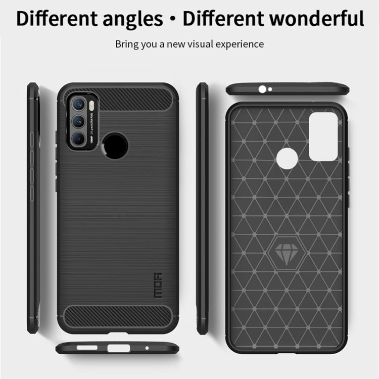 For Motorola G60 / G40 Fusion MOFI Gentleness Series Brushed Texture Carbon Fiber Soft TPU Case(Gray) - Motorola Cases by MOFI | Online Shopping South Africa | PMC Jewellery