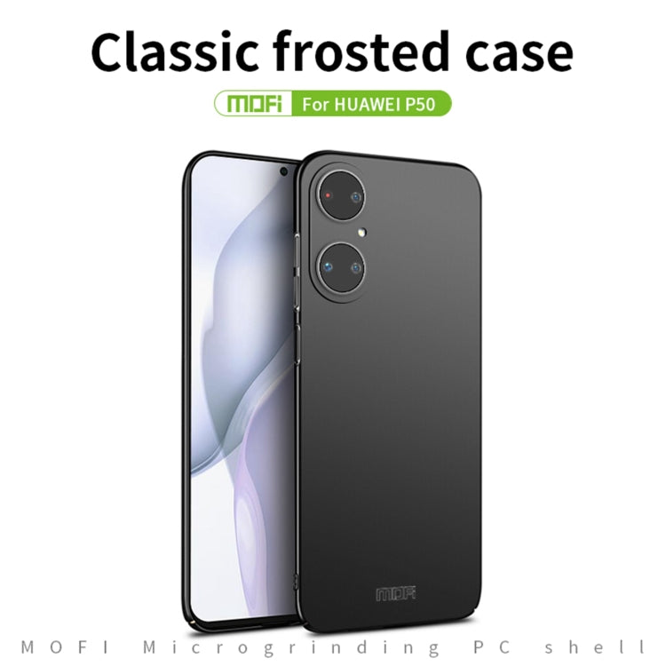 For Huawei P50 MOFI Frosted PC Ultra-thin Hard Case(Gold) - Huawei Cases by MOFI | Online Shopping South Africa | PMC Jewellery