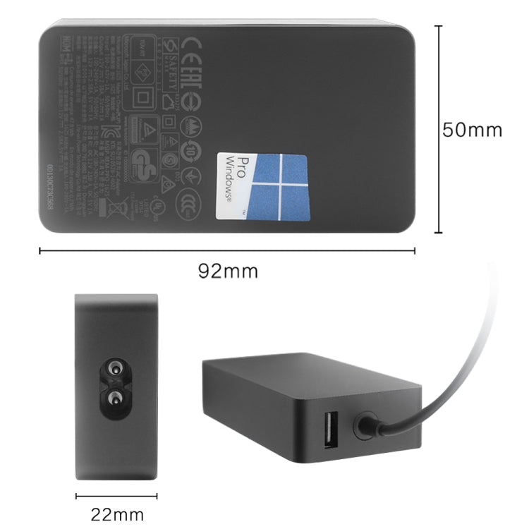 36W 12V 2.58A / 5V 1A AC Adapter Charger for Microsoft Surface Pro 3 / 4, US Plug - For Microsoft by PMC TechLife | Online Shopping South Africa | PMC TechLife | Buy Now Pay Later Mobicred