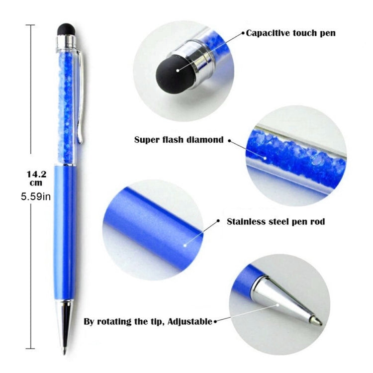 AT-22  2 in 1 Universal Flash Diamond Decoration Capacitance Pen Stylus Ballpoint Pen(Silver) - Stylus Pen by PMC Jewellery | Online Shopping South Africa | PMC Jewellery | Buy Now Pay Later Mobicred