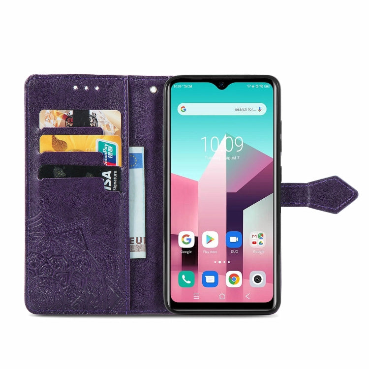 For Blackview A80 Pro Mandala Flower Embossed Horizontal Flip Leather Case with Holder & Three Card Slots & Wallet & Lanyard(Purple) - More Brand by PMC Jewellery | Online Shopping South Africa | PMC Jewellery | Buy Now Pay Later Mobicred