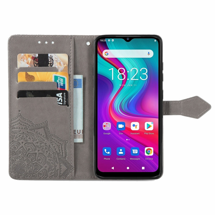 For Doogee X96 Pro Mandala Flower Embossed Horizontal Flip Leather Case with Holder & Three Card Slots & Wallet & Lanyard(Grey) - More Brand by PMC Jewellery | Online Shopping South Africa | PMC Jewellery | Buy Now Pay Later Mobicred