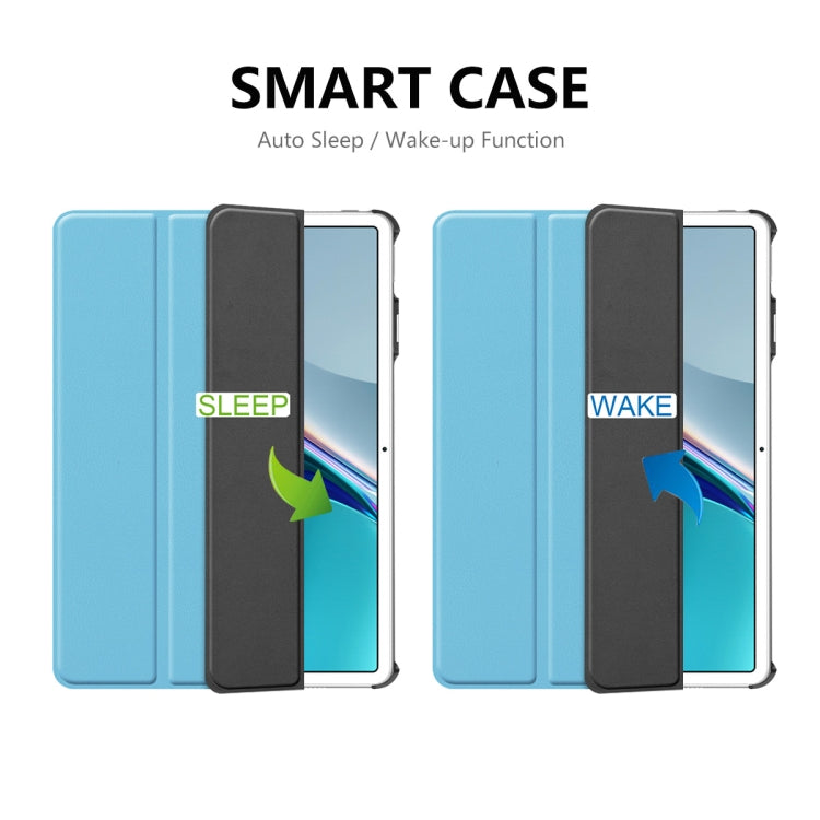For Huawei MatePad 11 2021 ENKAY Custer Texture Horizontal Flip PU+PC Leather Case with Three-folding Holder & Sleep / Wake-up Function(Dark Blue) - free shipping - PMC TechLife - Order now!