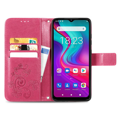 For  Doogee X96 Pro Four-leaf Clasp Embossed Buckle Mobile Phone Protection Leather Case with Lanyard & Card Slot & Wallet & Bracket Function(Magenta) - More Brand by PMC Jewellery | Online Shopping South Africa | PMC Jewellery | Buy Now Pay Later Mobicred