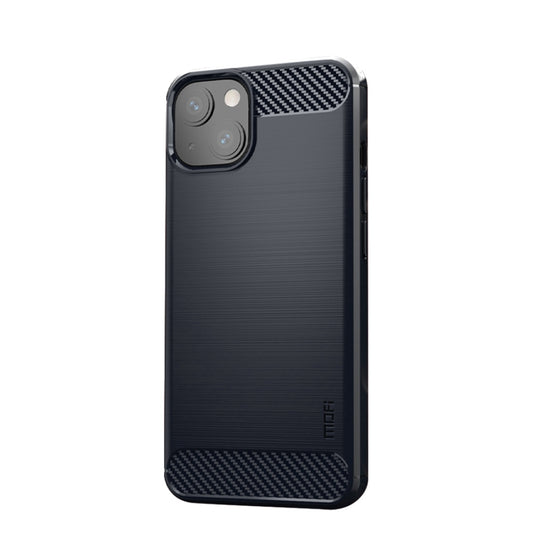 For iPhone 13 mini MOFI Gentleness Series Brushed Texture Carbon Fiber Soft TPU Case  (Blue) - iPhone 13 mini Cases by MOFI | Online Shopping South Africa | PMC Jewellery | Buy Now Pay Later Mobicred