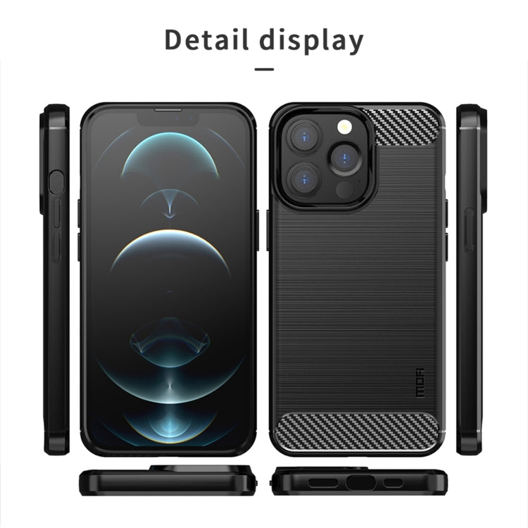 For iPhone 13 Pro Max MOFI Gentleness Series Brushed Texture Carbon Fiber Soft TPU Case  (Black) - iPhone 13 Pro Max Cases by MOFI | Online Shopping South Africa | PMC TechLife | Buy Now Pay Later Mobicred