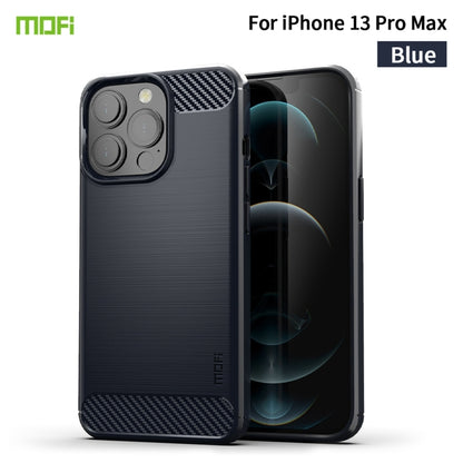 For iPhone 13 Pro Max MOFI Gentleness Series Brushed Texture Carbon Fiber Soft TPU Case  (Blue) - iPhone 13 Pro Max Cases by MOFI | Online Shopping South Africa | PMC Jewellery