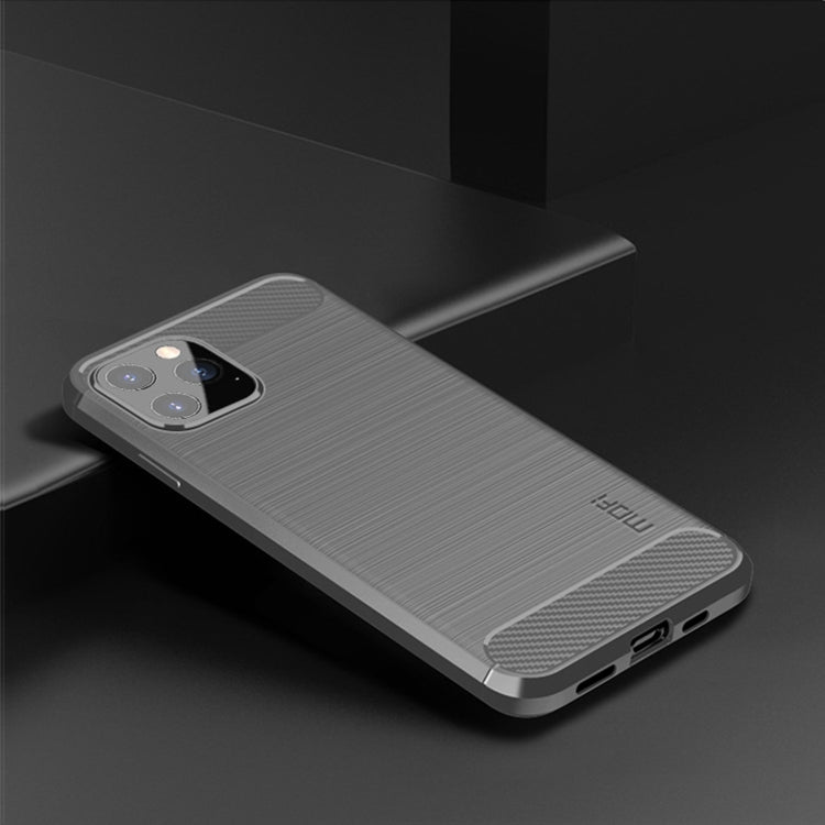 For iPhone 12 Pro Max MOF Gentleness Series Brushed Texture Carbon Fiber Soft TPU Case(Gray) - iPhone 12 Pro Max Cases by MOFI | Online Shopping South Africa | PMC Jewellery