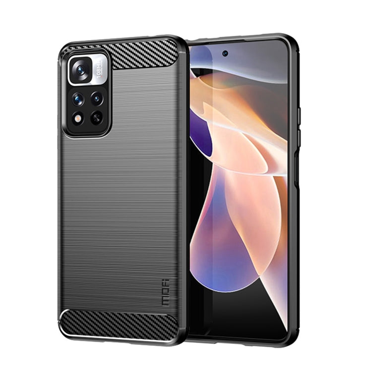 For Xiaomi Redmi Note11 Pro / Note 11 Pro+ MOFI Gentleness Series Brushed Texture Carbon Fiber Soft TPU Phone Case(Black) - Xiaomi Cases by MOFI | Online Shopping South Africa | PMC Jewellery