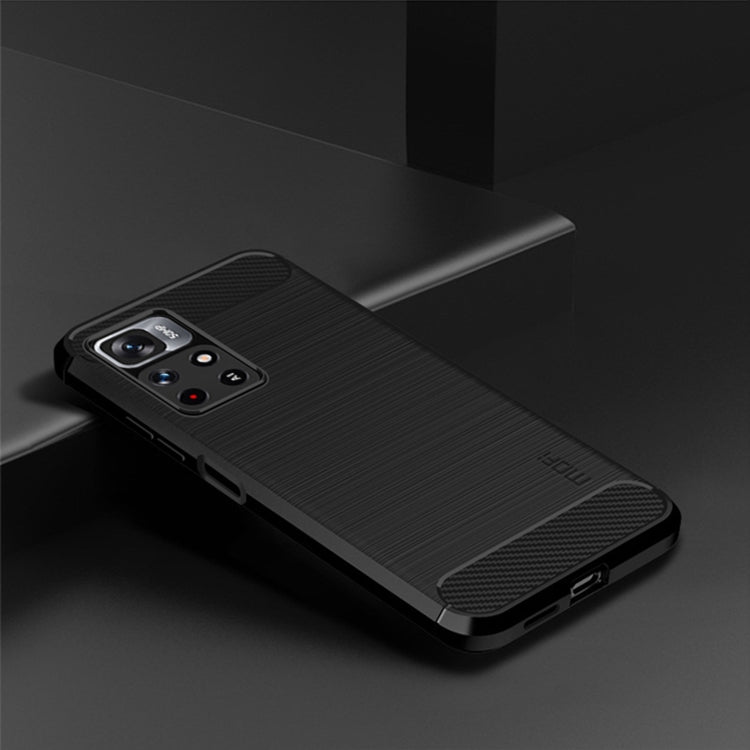 For Xiaomi Redmi Note11 Pro / Note 11 Pro+ MOFI Gentleness Series Brushed Texture Carbon Fiber Soft TPU Phone Case(Black) - Xiaomi Cases by MOFI | Online Shopping South Africa | PMC Jewellery