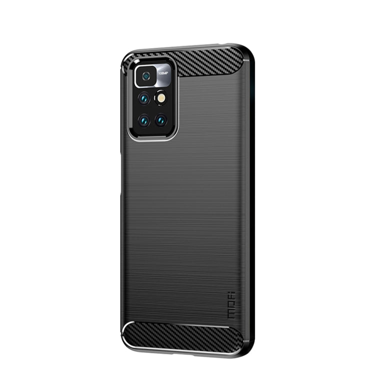 For Xiaomi Redmi 10 / 10 Prime MOFI Gentleness Series Brushed Texture Carbon Fiber Soft TPU Phone Case(Black) - Xiaomi Cases by MOFI | Online Shopping South Africa | PMC Jewellery