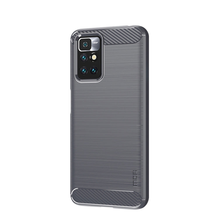 For Xiaomi Redmi 10 / 10 Prime MOFI Gentleness Series Brushed Texture Carbon Fiber Soft TPU Phone Case(Gray) - Xiaomi Cases by MOFI | Online Shopping South Africa | PMC Jewellery