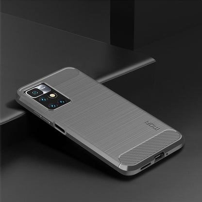 For Xiaomi Redmi 10 / 10 Prime MOFI Gentleness Series Brushed Texture Carbon Fiber Soft TPU Phone Case(Gray) - Xiaomi Cases by MOFI | Online Shopping South Africa | PMC Jewellery