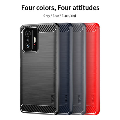 For Xiaomi Mi 11T / 11T Pro MOFI Gentleness Series Brushed Texture Carbon Fiber Soft TPU Phone Case(Black) - Xiaomi Cases by MOFI | Online Shopping South Africa | PMC Jewellery