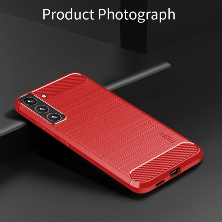 For Samsung Galaxy S22 5G MOFI Gentleness Series Brushed Texture Carbon Fiber Soft TPU Case(Red) - Galaxy S22 5G Cases by MOFI | Online Shopping South Africa | PMC Jewellery | Buy Now Pay Later Mobicred