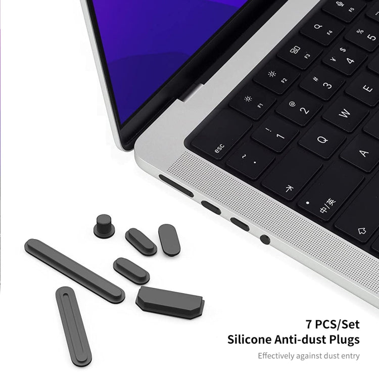 ENKAY Hat-Prince 3 in 1 Matte Laptop Protective Case + TPU Keyboard Film + Anti-dust Plugs Set for MacBook Pro 14.2 inch A2442 2021/A2779 2023, Version:US Version(Dark Blue) - MacBook Pro Cases by ENKAY | Online Shopping South Africa | PMC Jewellery | Buy Now Pay Later Mobicred