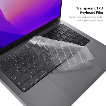 ENKAY Hat-Prince 3 in 1 Matte Laptop Protective Case + TPU Keyboard Film + Anti-dust Plugs Set for MacBook Pro 14.2 inch A2442 2021/A2779 2023, Version:EU Version(Dark Blue) - MacBook Pro Cases by ENKAY | Online Shopping South Africa | PMC Jewellery | Buy Now Pay Later Mobicred