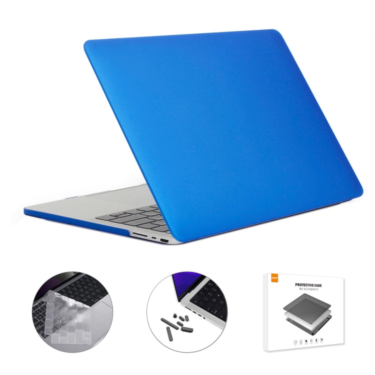 ENKAY Hat-Prince 3 in 1 Matte Laptop Protective Case + TPU Keyboard Film + Anti-dust Plugs Set for MacBook Pro 16.2 inch A2485 2021/A2880 2023, Version:EU Version(Dark Blue) - MacBook Pro Cases by ENKAY | Online Shopping South Africa | PMC Jewellery | Buy Now Pay Later Mobicred