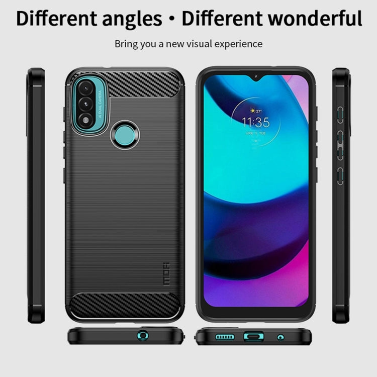 For Motorola Moto E20 / E30 / E40 MOFI Gentleness Series Brushed Texture Carbon Fiber Soft TPU Case(Red) - Motorola Cases by MOFI | Online Shopping South Africa | PMC TechLife | Buy Now Pay Later Mobicred