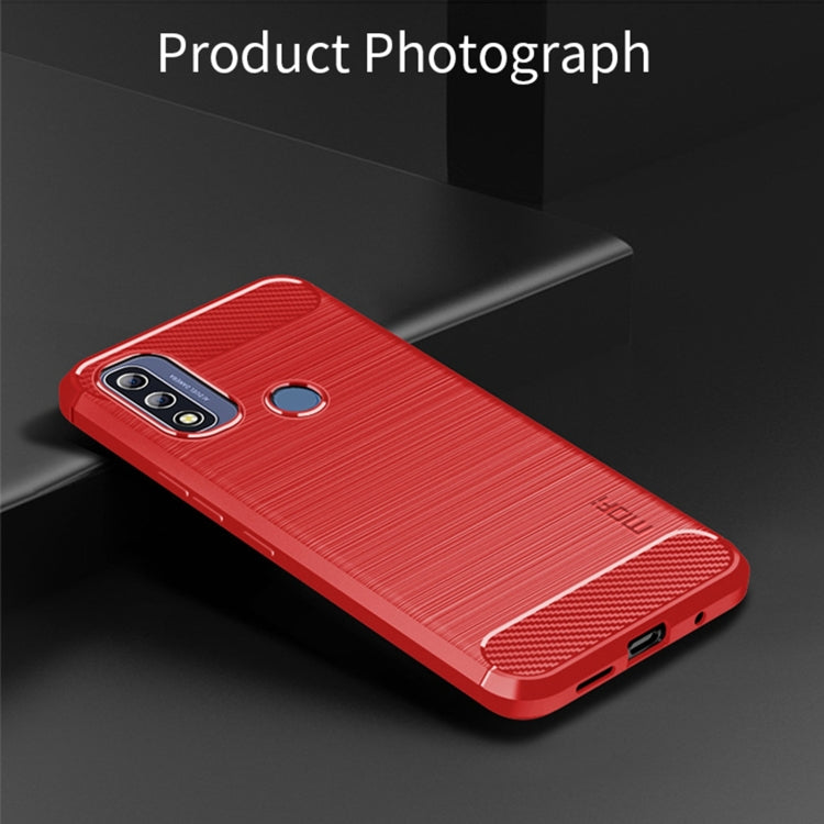 For Motorola Moto G Pure 2021 MOFI Gentleness Series Brushed Texture Carbon Fiber Soft TPU Case(Red) - Motorola Cases by MOFI | Online Shopping South Africa | PMC Jewellery | Buy Now Pay Later Mobicred