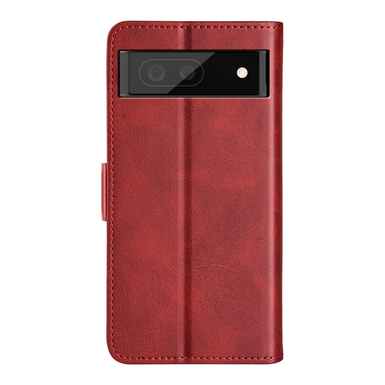 For Google Pixel 6a Dual-side Magnetic Buckle Leather Phone Case(Red) - Google Cases by PMC Jewellery | Online Shopping South Africa | PMC Jewellery | Buy Now Pay Later Mobicred