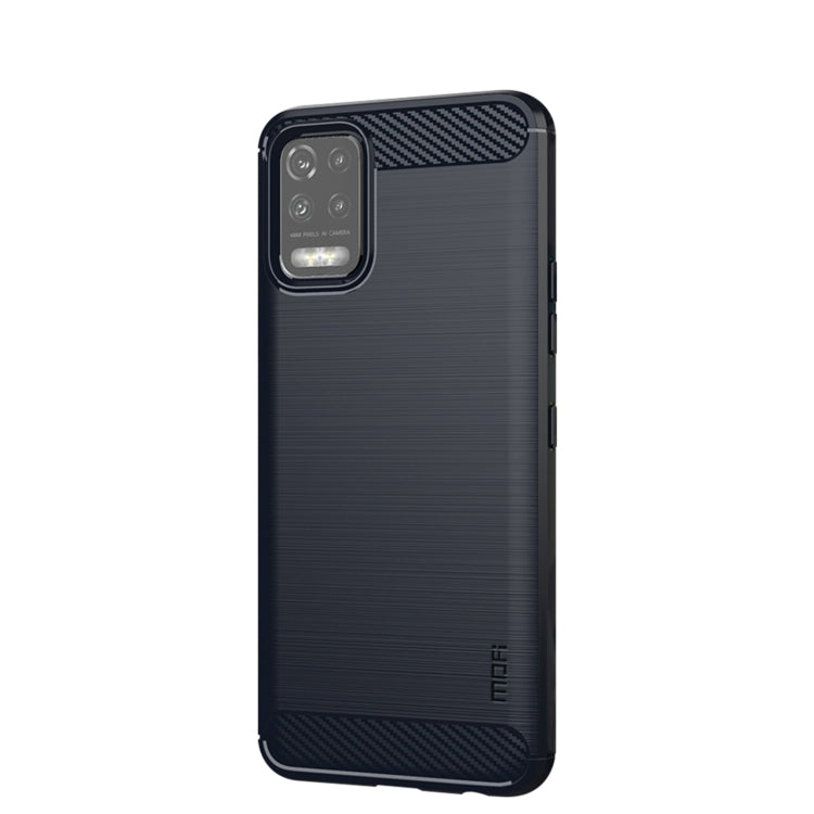 For LG K52 / K62 / K62+ / Q52 / Q62  MOFI Gentleness Brushed Carbon Fiber Soft TPU Case(Blue) - LG by MOFI | Online Shopping South Africa | PMC Jewellery | Buy Now Pay Later Mobicred