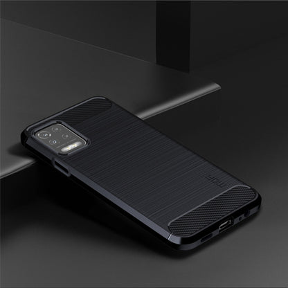 For LG K52 / K62 / K62+ / Q52 / Q62  MOFI Gentleness Brushed Carbon Fiber Soft TPU Case(Blue) - LG by MOFI | Online Shopping South Africa | PMC Jewellery | Buy Now Pay Later Mobicred