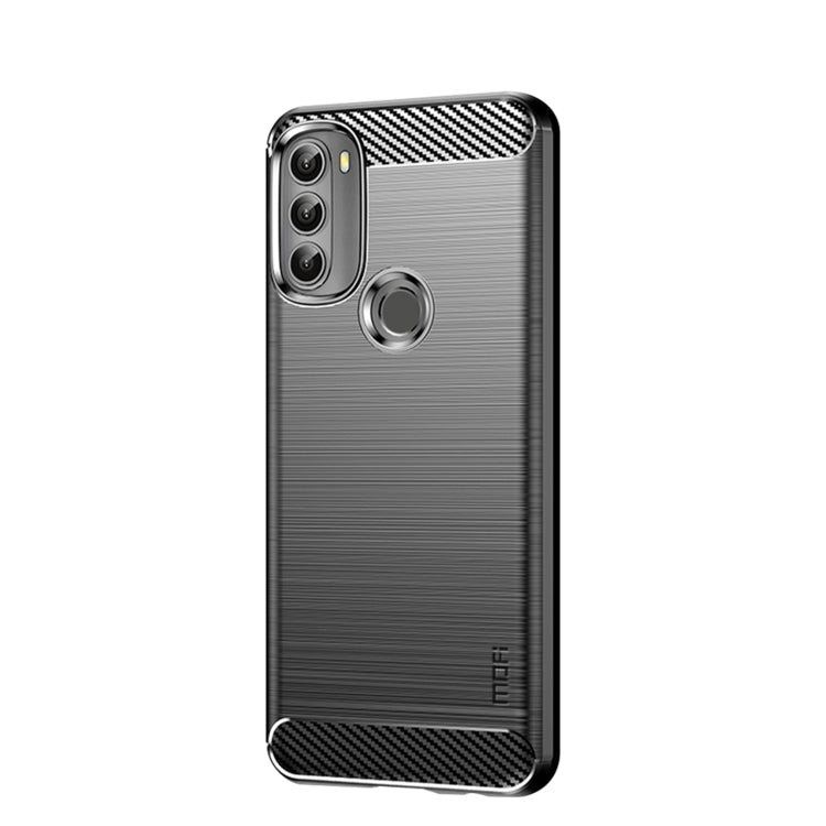 For Motorola Moto G71 5G MOFI Gentleness Brushed Carbon Fiber Soft TPU Case(Black) - Motorola Cases by MOFI | Online Shopping South Africa | PMC Jewellery