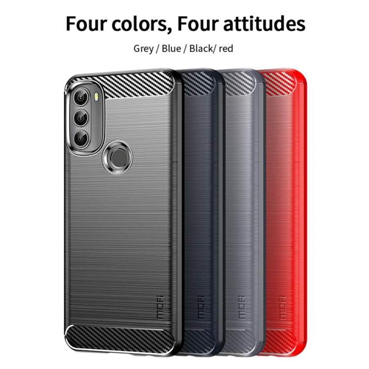 For Motorola Moto G71 5G MOFI Gentleness Brushed Carbon Fiber Soft TPU Case(Black) - Motorola Cases by MOFI | Online Shopping South Africa | PMC Jewellery