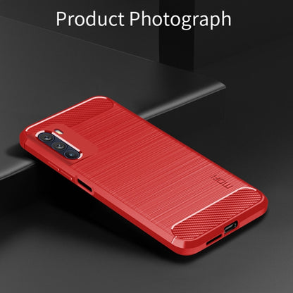 For Motorola Moto G200 5G / Edge S30 MOFI Gentleness Brushed Carbon Fiber Soft TPU Case(Red) - Motorola Cases by MOFI | Online Shopping South Africa | PMC Jewellery