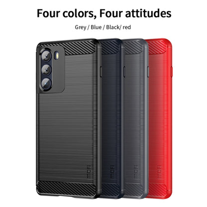 For Motorola Moto G200 5G / Edge S30 MOFI Gentleness Brushed Carbon Fiber Soft TPU Case(Red) - Motorola Cases by MOFI | Online Shopping South Africa | PMC Jewellery