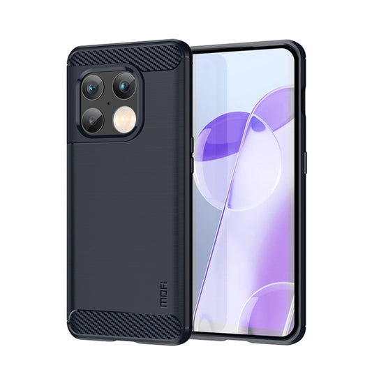 For OnePlus 10 Pro 5G MOFI Gentleness Brushed Carbon Fiber Soft TPU Case(Blue) - OnePlus Cases by MOFI | Online Shopping South Africa | PMC Jewellery