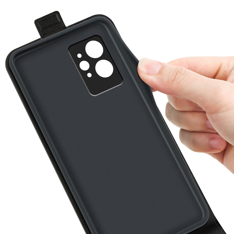 For OPPO Realme GT2 Pro 5G R64 Texture Vertical Flip Leather Phone Case(Black) - Realme Cases by PMC TechLife | Online Shopping South Africa | PMC TechLife | Buy Now Pay Later Mobicred