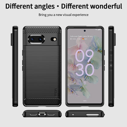 For Google pixel 7 5G MOFI Gentleness Series Brushed Texture Carbon Fiber TPU Phone Case(Black) - Google Cases by MOFI | Online Shopping South Africa | PMC Jewellery