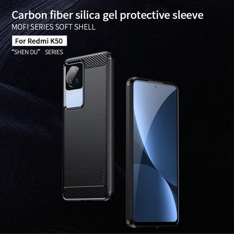 For Xiaomi Redmi K40S MOFI Gentleness Brushed Carbon Fiber Soft TPU Case(Black) - Xiaomi Cases by MOFI | Online Shopping South Africa | PMC Jewellery