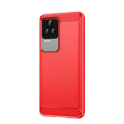 For Xiaomi Redmi K50 / K50 Pro MOFI Gentleness Brushed Carbon Fiber Soft TPU Case(Red) - Xiaomi Cases by MOFI | Online Shopping South Africa | PMC Jewellery | Buy Now Pay Later Mobicred