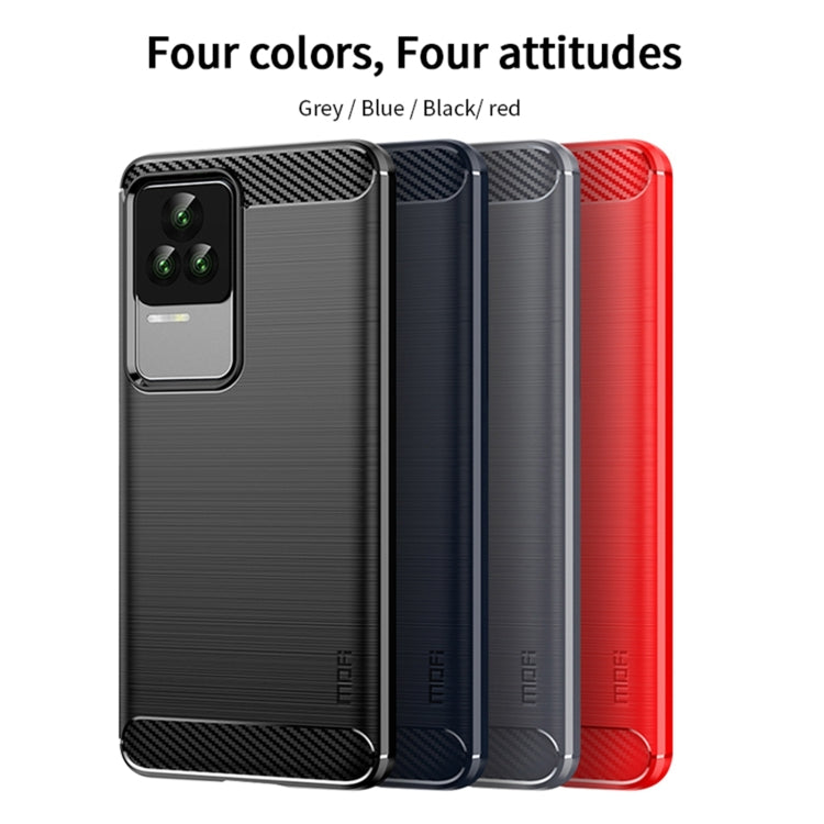 For Xiaomi Redmi K50 / K50 Pro MOFI Gentleness Brushed Carbon Fiber Soft TPU Case(Red) - Xiaomi Cases by MOFI | Online Shopping South Africa | PMC Jewellery | Buy Now Pay Later Mobicred