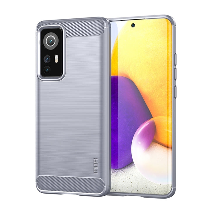 For Xiaomi 12 / 12X MOFI Gentleness Brushed Carbon Fiber Soft TPU Case(Gray) - Xiaomi Cases by MOFI | Online Shopping South Africa | PMC Jewellery | Buy Now Pay Later Mobicred