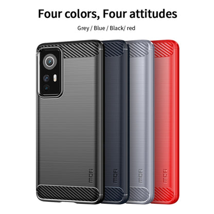 For Xiaomi 12 / 12X MOFI Gentleness Brushed Carbon Fiber Soft TPU Case(Gray) - Xiaomi Cases by MOFI | Online Shopping South Africa | PMC Jewellery | Buy Now Pay Later Mobicred